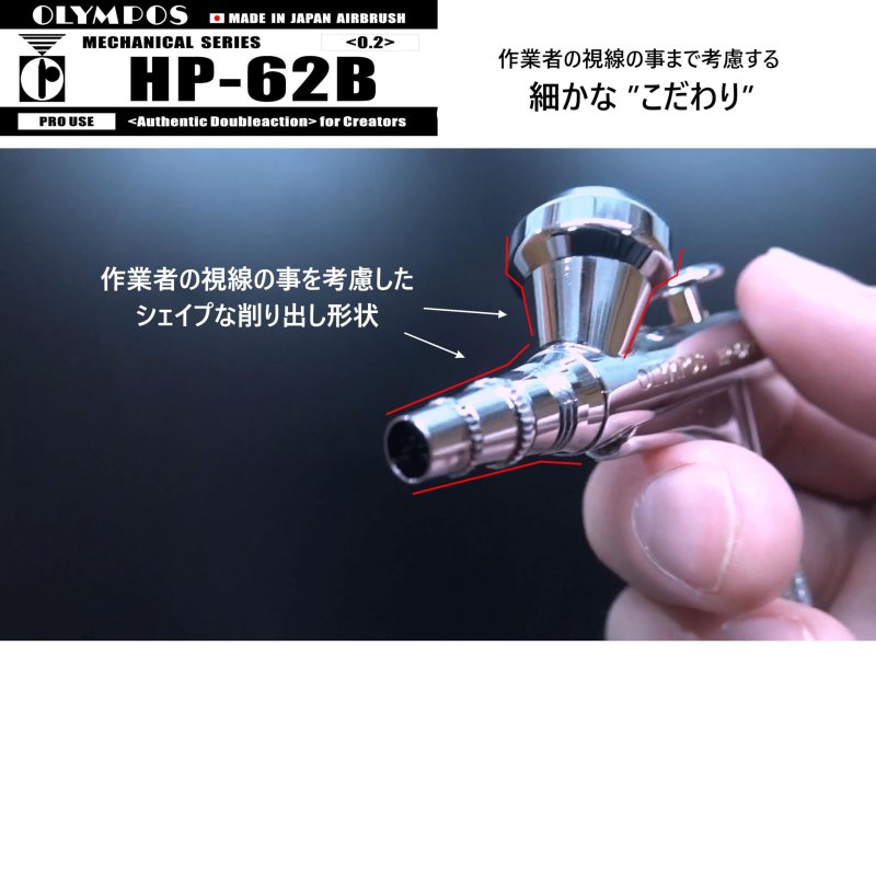 画像4: 【リーズナブル】HP-62B（イージーパッケージ）＜ノズルマウンティングドライバー付き＞　【中国OEMエアブラシ対抗特別対策価格】  (4)